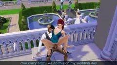 Play Cheating Groom Cums on Mistress' Ass Before Wedding in The Sims 4